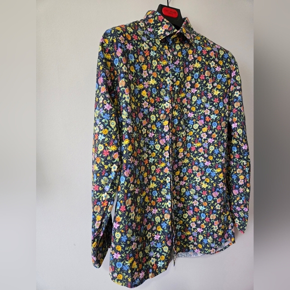 STENSTRÖMS Floral Fitted Men's Dress Shirt. 17.5/44 - Picture 3 of 13